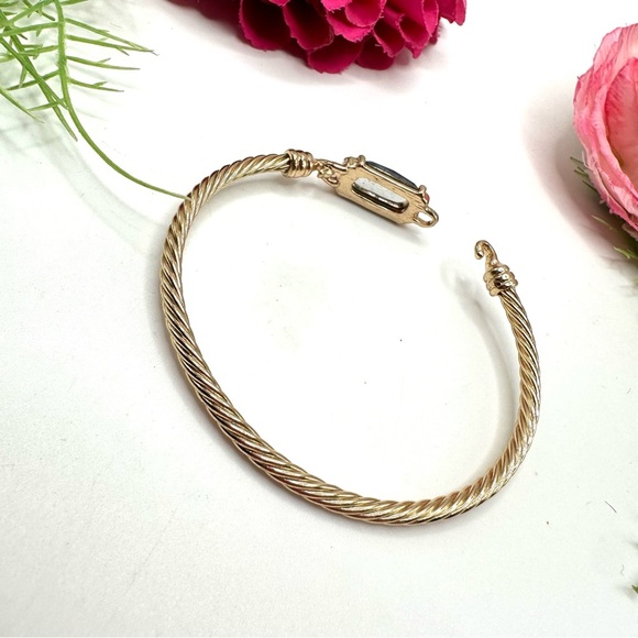 NEW⚜️Black Crystal Rope Twist Bangle Bracelet - Picture 5 of 7